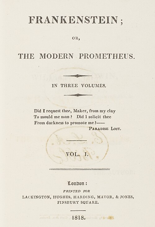 Frankenstein; or, The Modern Prometheus