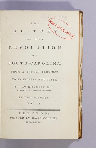 The History of the Revolution of South Carolina