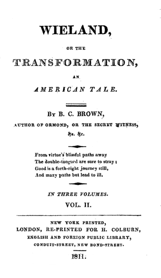 Wieland; or, The Transformation